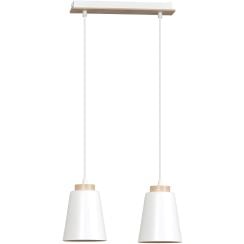Emibig Bolero lampă suspendată 2x15 W alb-lemn 443/2