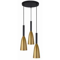 Light Prestige Solin lampă suspendată 3x60 W negru-auriu LP-181/3PGD