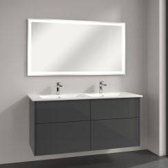 Villeroy & Boch Finero lavoar cu dulap și oglindă 130 cm gri S00305FPR1