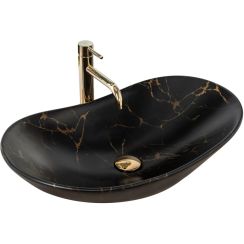 Rea Royal lavoar 62.5x36 cm oval negru REA-U7478