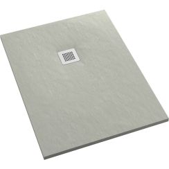 Schedpol Kalait Cement Stone cădiță de duș dreptunghiulară + capac mascare 120x80 cm ciment 3.3108/CT/ST-M2