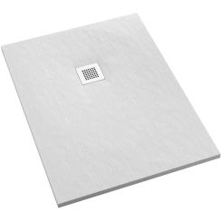 Schedpol Kalait White Stone cădiță de duș dreptunghiulară + capac mascare 140x80 cm alb 3.3110/B/ST-M2