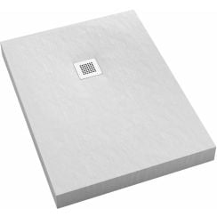 Schedpol New Horizons White Stone cădiță de duș dreptunghiulară + capac mascare 140x80 cm alb 3.3310/B/ST-M2