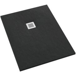 Schedpol Kalait Black Stone cădiță de duș dreptunghiulară + capac mascare 120x100 cm negru 3.3125/C/ST-M2