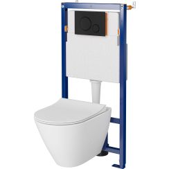 Set vas WC Cersanit City K35-025, cadru încastrat Cersanit Tech Line Opti K97-492, K98-0146, K97-500