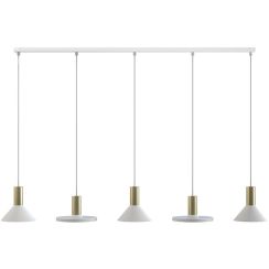 Nowodvorski Lighting Hermanos lampă suspendată 5x10 W alb-alamă 8033