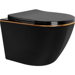Rea Carlo Mini set vas+capac soft close agăţat fără guler bicolor REA-C8800