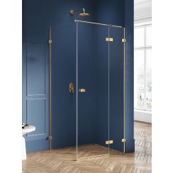 New Trendy Avexa Gold cabină de duș 120x80 cm dreptunghiular auriu periat/sticlă transparentă EXK-1767