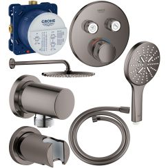 Set cap de duș cu braț Grohe Rainshower 26066A00, baterie cadă-duș Grohe Grohtherm SmartControl 29119A00, 26574A00, 27057A00, 35600000, 27074A00, 28362A00