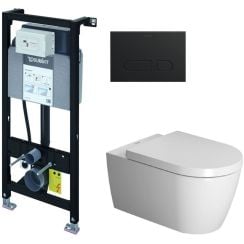 Set vas WC Duravit ME by Starck 2529092000, cadru încastrat Duravit DuraSystem WD1011000000, 0020090000, WD5001031000