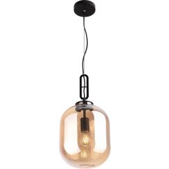 MaxLight Honey lampă suspendată 1x60 W negru-chihlimbar P0297