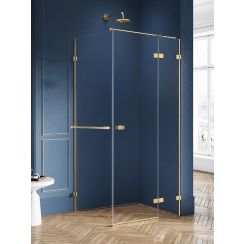 New Trendy Avexa Gold Brushed cabină de duș 100x80 cm dreptunghiular auriu periat/sticlă transparentă EXK-3043