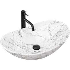 Rea Royal lavoar 60.5x36 cm oval de blat gri/piatră REA-U8010