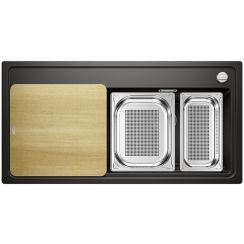 Blanco Zenar XL 6 Steamer SystemPlus chiuvetă din granit 100x51 cm negru 526056