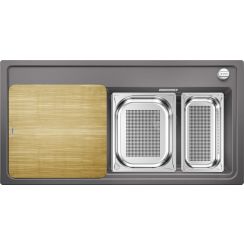 Blanco Zenar XL 6 Steamer SystemPlus chiuvetă din granit 100x51 cm gri/grafit/onix 524083