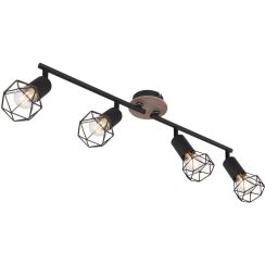 Globo Lighting Xara I lampă de tavan 4x40 W negru-lemn 54802S-4H