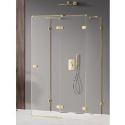 New Trendy Avexa Gold cabină de duș 120x90 cm dreptunghiular auriu luciu/sticlă transparentă EXK-2150