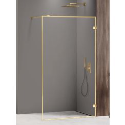 New Trendy Avexa Gold Shine perete cabină de duș walk-in 130 cm auriu luciu/sticla transparentă EXK-4319