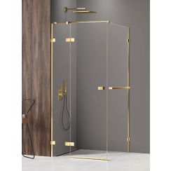 New Trendy Avexa Gold Shine cabină de duș 120x100 cm dreptunghiular auriu luciu/sticlă transparentă EXK-3189