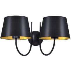 Kaja Sasto lampă de perete 2x40 W negru-auriu K-4338