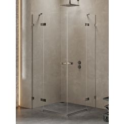 New Trendy Avexa Gunmetal Brushed cabină de duș 120x110 cm dreptunghiular periat/sticlă transparentă EXK-3401