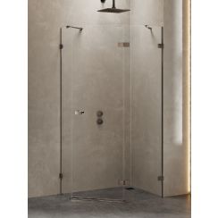 New Trendy Avexa Gunmetal Brushed cabină de duș 100x80 cm periat/sticlă transparentă EXK-3836