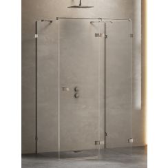New Trendy Avexa Gunmetal Brushed cabină de duș 120x70 cm dreptunghiular periat/sticlă transparentă EXK-3457