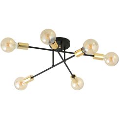 Emibig Veken 6B Gold lampă de tavan 6x15 W negru-auriu 1175/6B