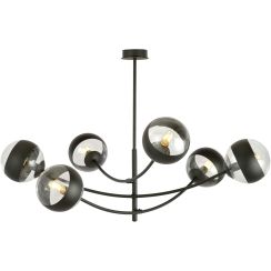 Emibig Hunter Stripe lampă de tavan 6x10 W negru-transparent 1101/6