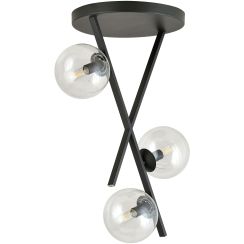 Emibig River lampă de tavan 3x10 W negru-transparent 1195/3
