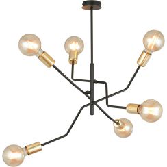 Emibig Bolt lampă de tavan 6x15 W negru-auriu 1125/6