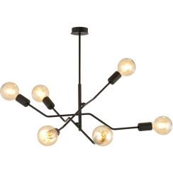 Emibig Frix lampă de tavan 6x15 W negru 1126/6