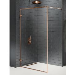New Trendy Avexa Copper Brushed perete cabină de duș walk-in 120 cm cupru periat/sticla transparentă EXK-3801