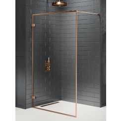 New Trendy Avexa Copper Brushed perete cabină de duș walk-in 130 cm cupru periat/sticla transparentă EXK-4323