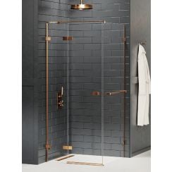 New Trendy Avexa Copper Brushed cabină de duș 90x80 cm dreptunghiular cupru periat/sticlă transparentă EXK-3607