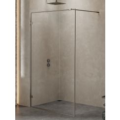 New Trendy Avexa Gunmetal Brushed perete cabină de duș walk-in /sticla transparentă EXK-4322