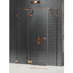 New Trendy Avexa Copper Brushed cabină de duș 110x110 cm pătrat cupru periat/sticlă transparentă EXK-3712