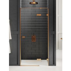 New Trendy Avexa Copper Brushed uși de duș 130 cm înclinabilă cupru periat/sticlă transparentă EXK-3542