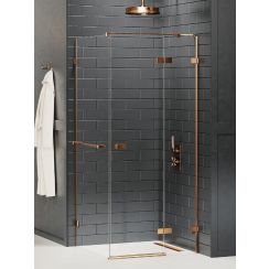 New Trendy Avexa Copper Brushed cabină de duș 110x110 cm pătrat cupru periat/sticlă transparentă EXK-3657