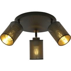 Emibig Bronx lampă de tavan 3x15 W negru-auriu 1152/4PREM