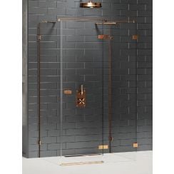 New Trendy Avexa Copper Brushed cabină de duș 110x100 cm dreptunghiular cupru periat/sticlă transparentă EXK-3741