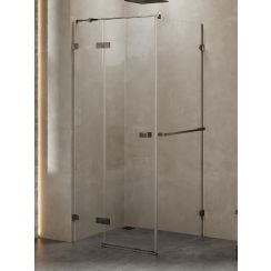 New Trendy Avexa Gunmetal Brushed cabină de duș 120x90 cm dreptunghiular periat/sticlă transparentă EXK-3284