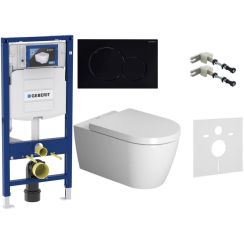 Set vas WC Duravit ME by Starck 2529092000, cadru încastrat Geberit Duofix 111.320.00.5, 0020090000, 115.770.DW.5, 111.815.00.1, 156.050.00.1