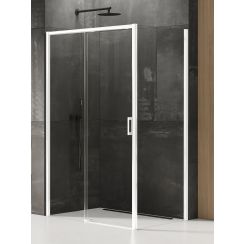 New Trendy Prime White cabină de duș 130x80 cm dreptunghiular alb mat/sticlă transparentă D-0406A/D-0219B