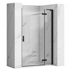 Rea Hugo uși de duș 90 cm înclinabilă negru mat/sticlă transparentă REA-K6604