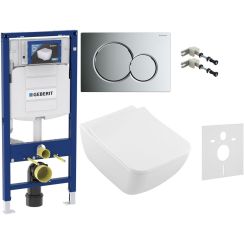 Set set Combi-Pack cu tablă Villeroy & Boch Venticello 4611RSR1, cadru încastrat Geberit Duofix 111.320.00.5, 115.770.21.5, 111.815.00.1, 156.050.00.1