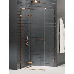 New Trendy Avexa Copper Brushed cabină de duș 90x80 cm dreptunghiular cupru periat/sticlă transparentă EXK-3552