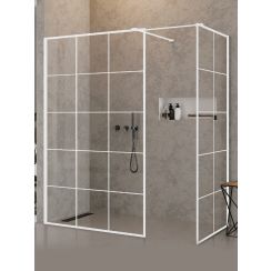 New Trendy New Modus White cabină de duș walk-in 120x90 cm dreptunghiular alb mat/sticlă cu model EXK-2301