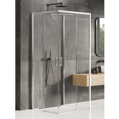New Trendy Prime cabină de duș 90x80 cm dreptunghiular crom luciu/sticlă transparentă K-0901