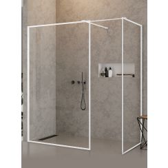 New Trendy New Modus White cabină de duș walk-in 170x100 cm dreptunghiular alb mat/sticlă transparentă EXK-2329